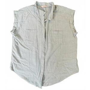 Jachs Girlfriend Sleeveless Striped Button-Up Shirt XXL